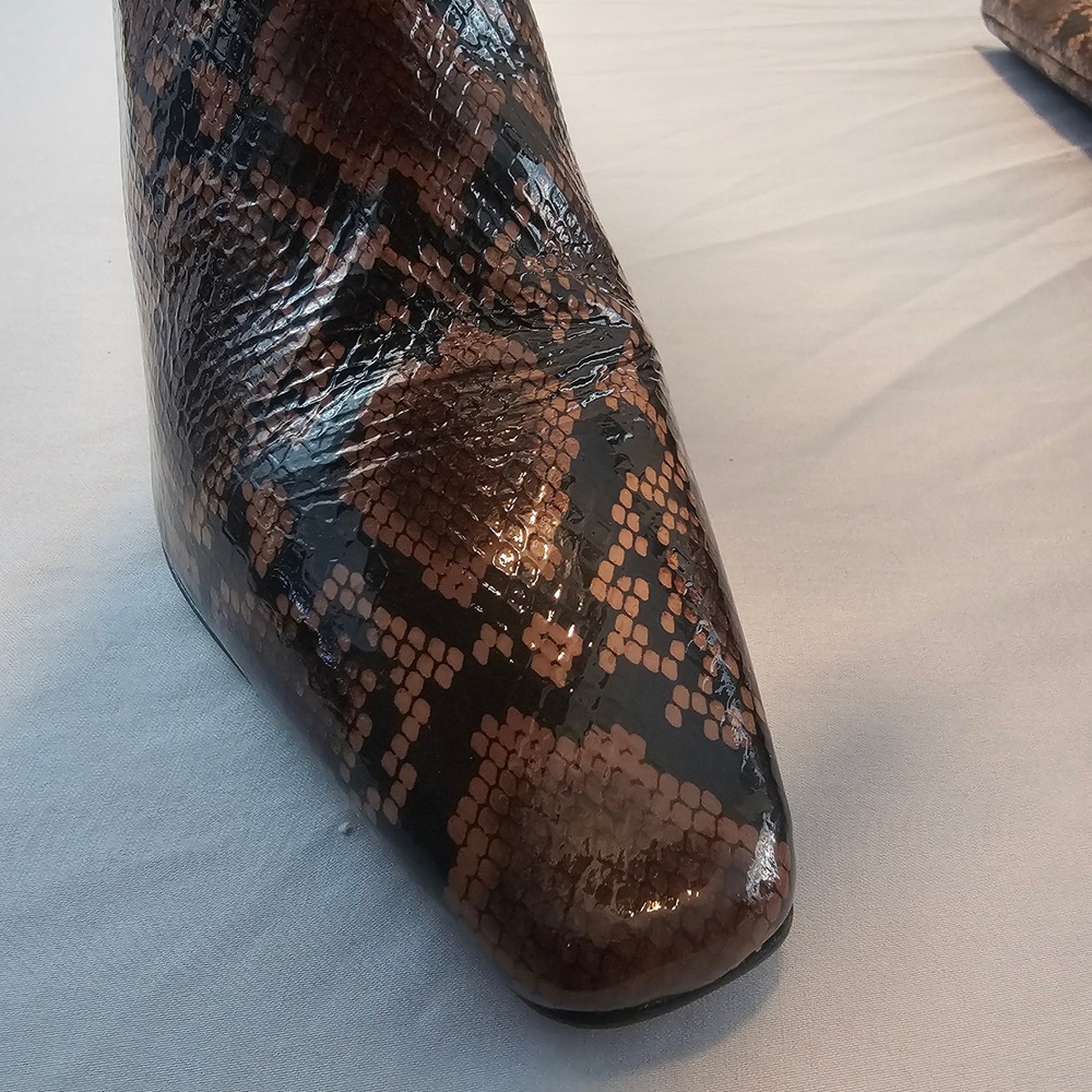 Antonio Melani 7.5 Mades Patent Leather Snake Prink Tall Heeled Boot NWOB $198 - Picture 5 of 14